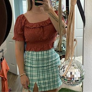 Arizona Jean Co | Cropped ruffle blouse | L